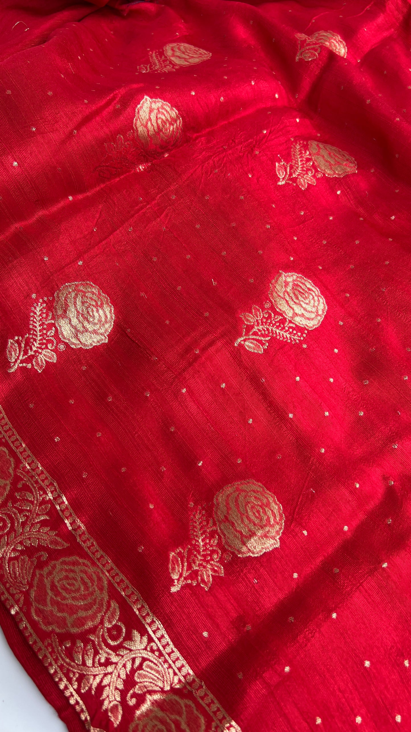 Red Khadi Silk