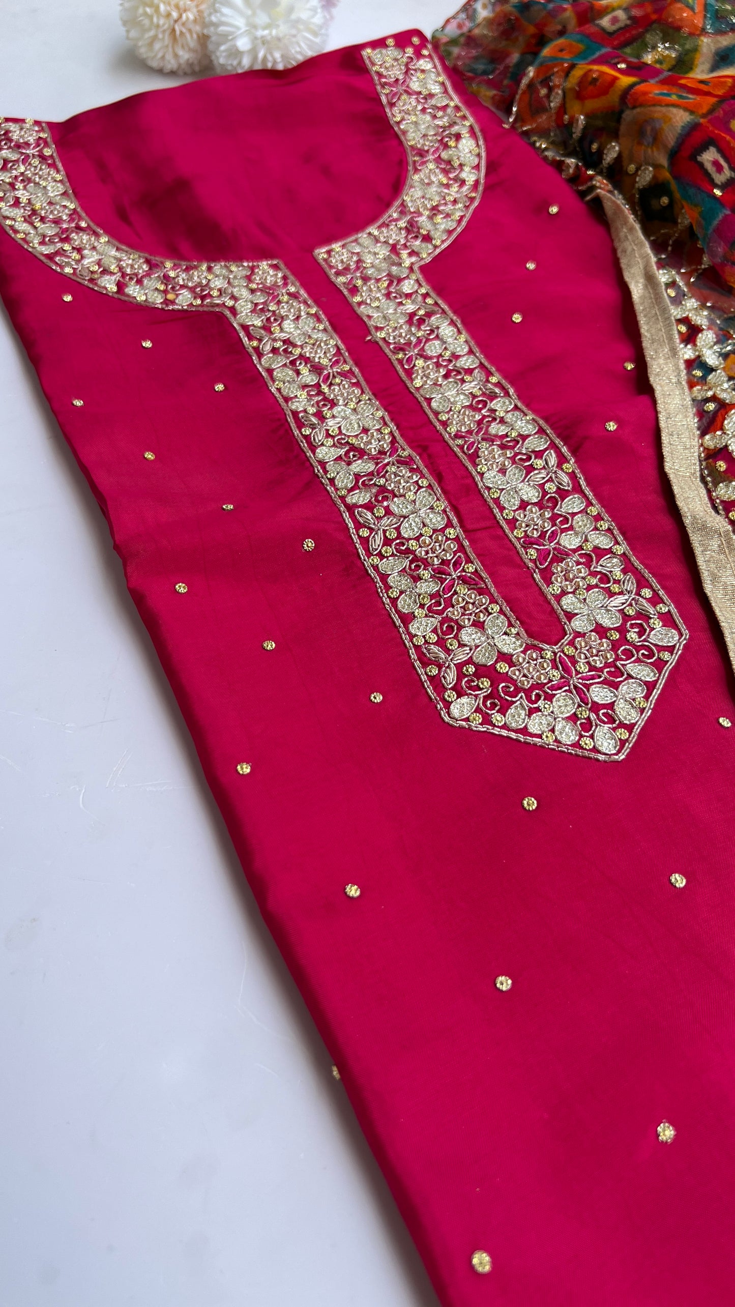 Hot Pink Kalkatta Handwork