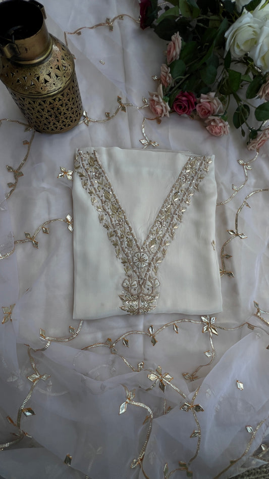 Ivory Chic Handwork Gota-Jaal