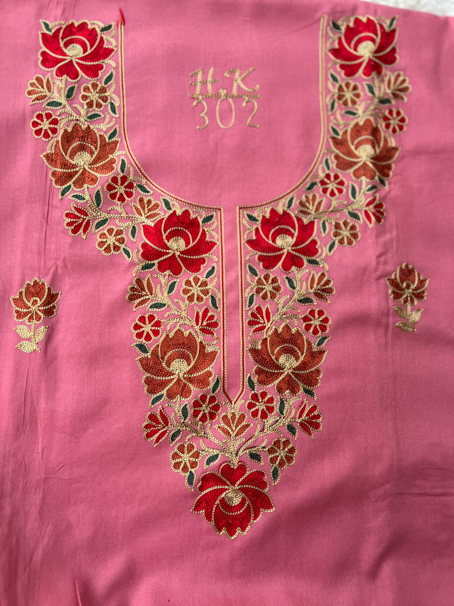 Pink Kashmiri Aari Embroidery