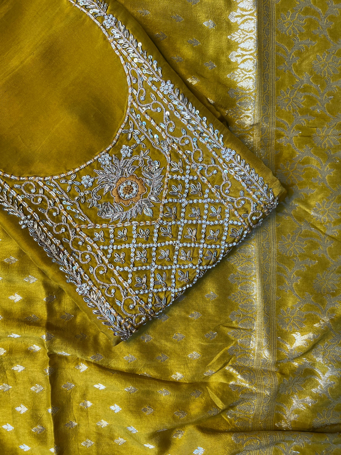 Golden Dusk Handwork Unstiched Dress Material