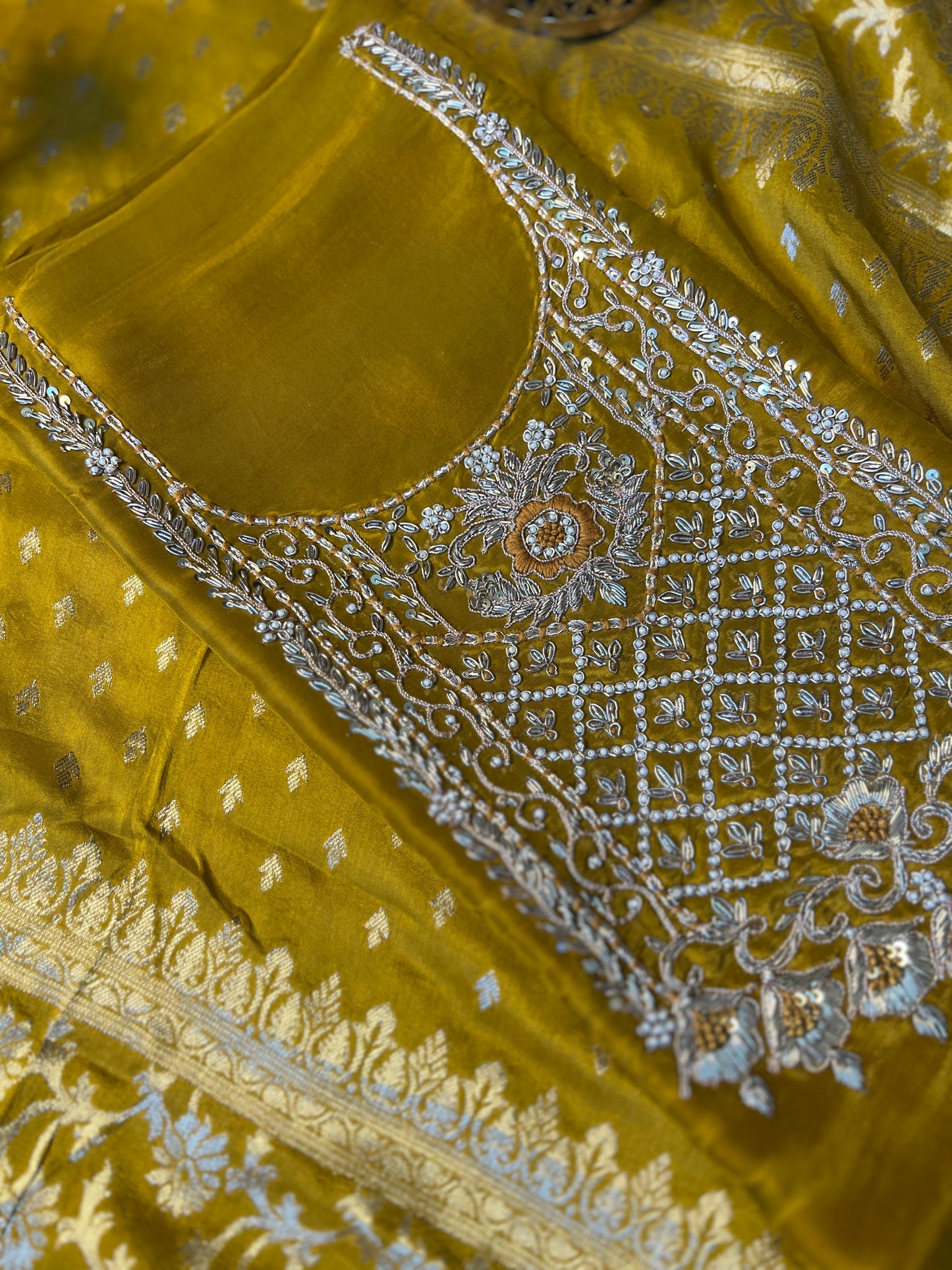 Golden Dusk Handwork Unstiched Dress Material