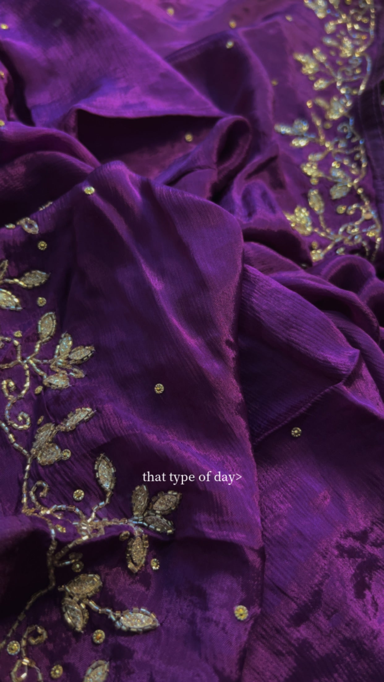 Deep Violet Chinnon Handwork