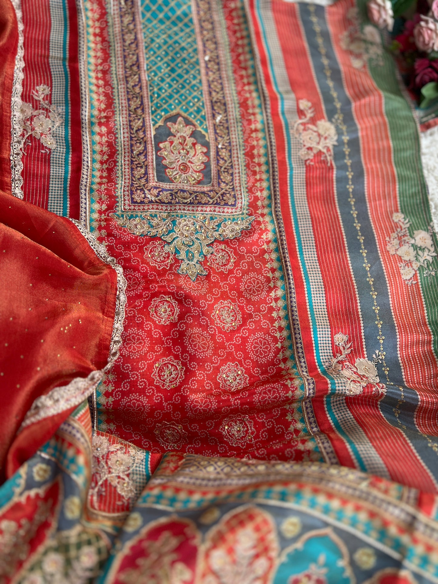 Rust Shimmer Kanjivaram Silk