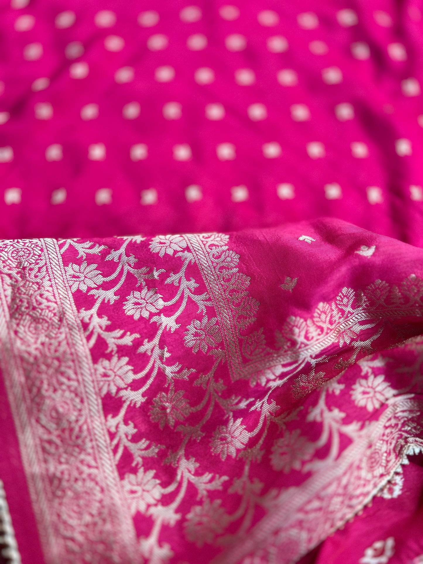 Fuchsia Rani  Handwork Chanderi