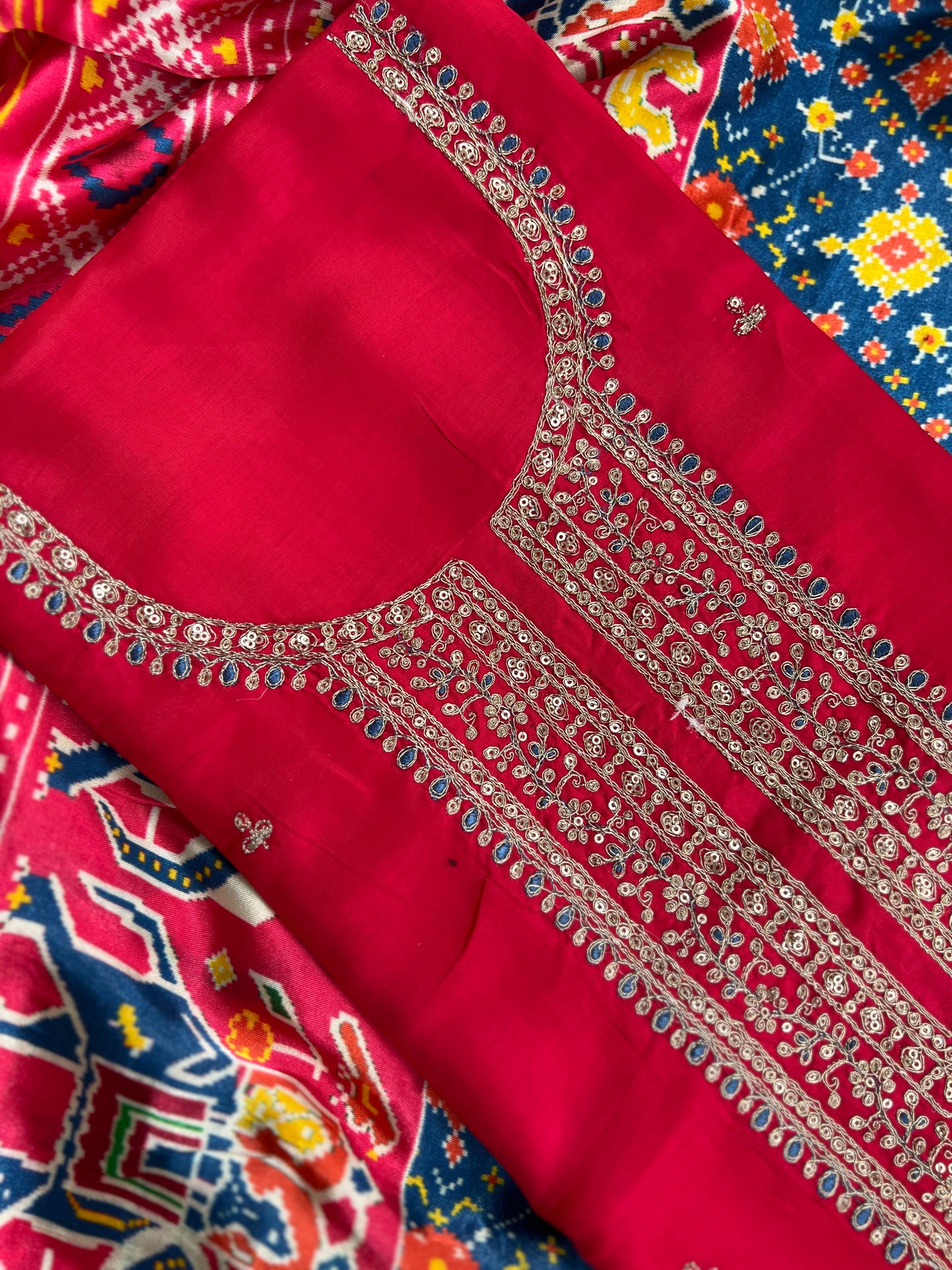 Red  Patola Silk Designer Dupatta